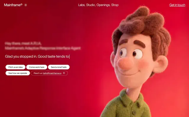 3D Character Studio — 3D website design direction