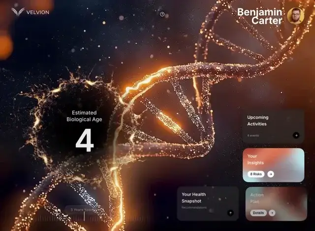 Bio-Age Dashboard — Hero website design direction