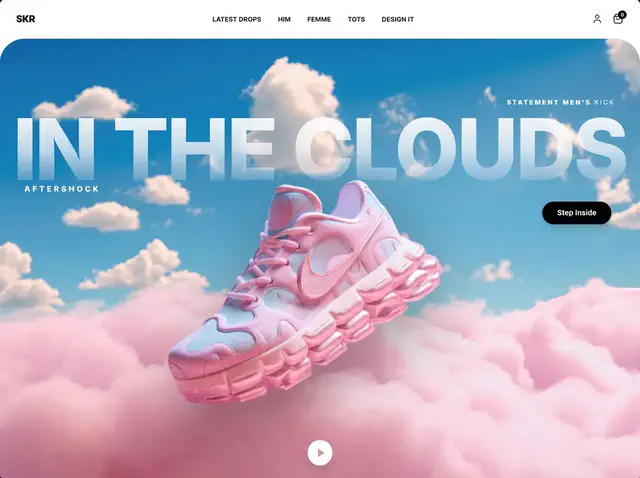 Cloud Kicks — Fashion website design direction