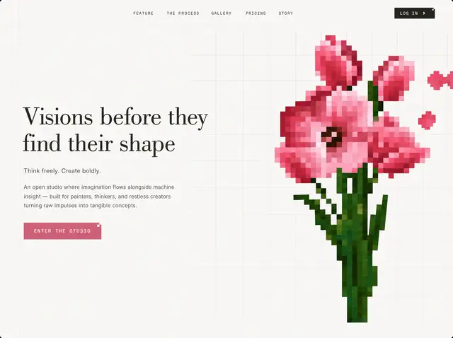 Pixel Muse — Creative Studio website design direction