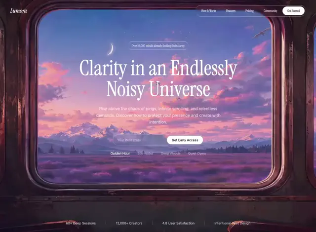 Stillmind — Hero website design direction